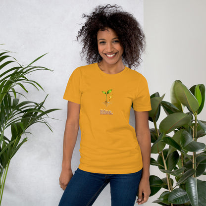 Rise — Cyber Sage Tee (Seed Series) — mustard front view