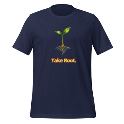 Take Root — Cyber Sage Tee (Seed Series) | Deep Forest — navy front view