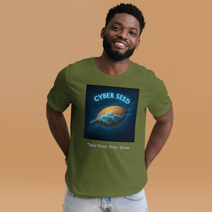 Cyber Seed Originals — Take Root. Rise. Grow. — olive front view