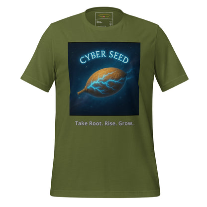 Cyber Seed Originals — Take Root. Rise. Grow. — olive front view
