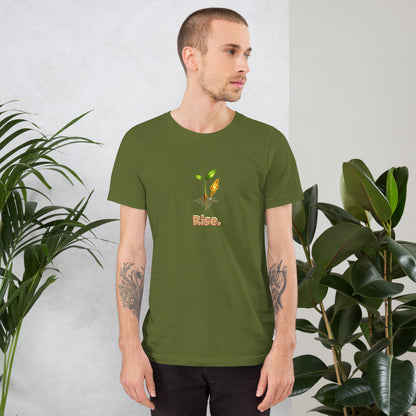 Rise — Cyber Sage Tee (Seed Series) — olive front view