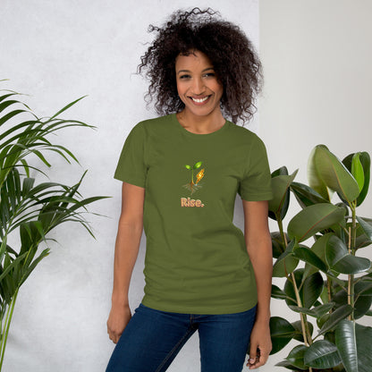 Rise — Cyber Sage Tee (Seed Series) — olive front view