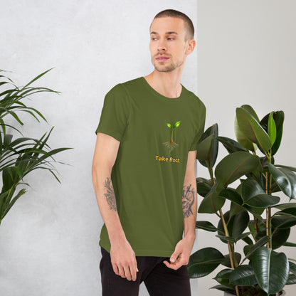Take Root — Cyber Sage Tee (Seed Series) | Rooted Earth — olive right-side view