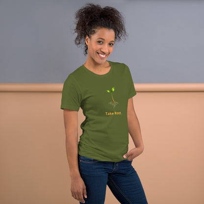 Take Root — Cyber Sage Tee (Seed Series) | Rooted Earth — olive right-side view