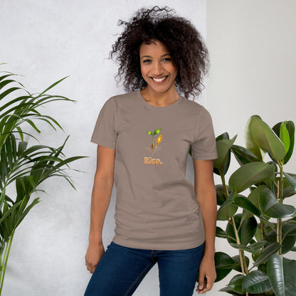 Rise — Cyber Sage Tee (Seed Series) — pebble front view