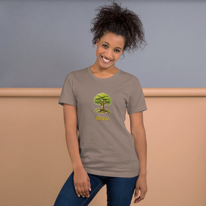 Grow — Cyber Sage Tee (Seed Series) — pebble front view