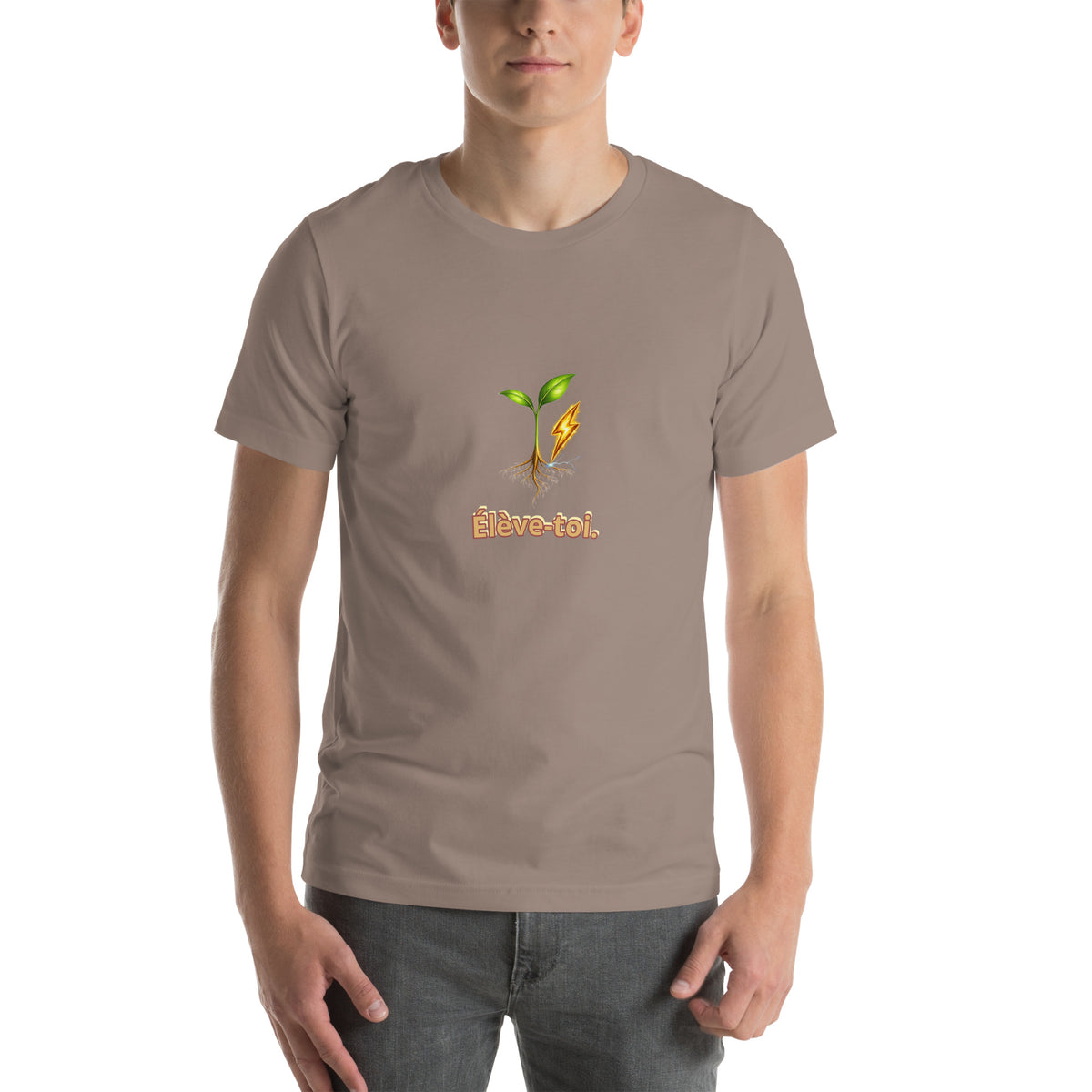 Élève-toi — t-shirt Cyber Sage en Pebble, vue de face