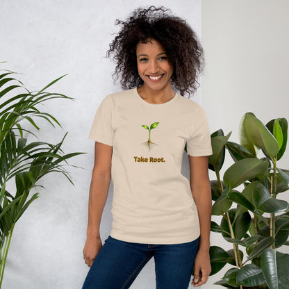 Take Root — Cyber Sage Tee (Seed Series) | Soft Natural — soft cream front view