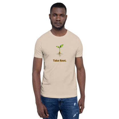 Take Root — Cyber Sage Tee (Seed Series) | Soft Natural — soft cream front view