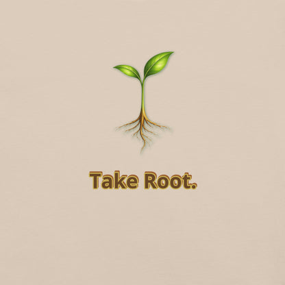 Take Root — Cyber Sage Tee (Seed Series) | Soft Natural — soft cream front view