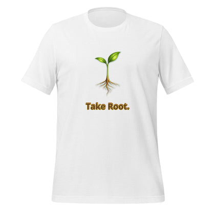 Take Root — Cyber Sage Tee (Seed Series) | Soft Natural — solid white blend front view