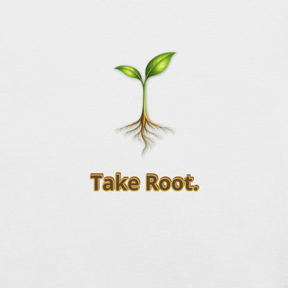 Take Root — Cyber Sage Tee (Seed Series) | Soft Natural — solid white blend front view