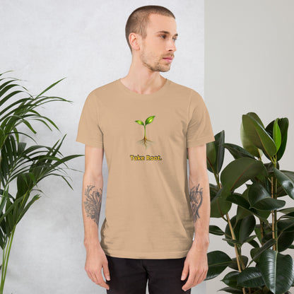 Take Root — Cyber Sage Tee (Seed Series) | Rooted Earth — tan front view