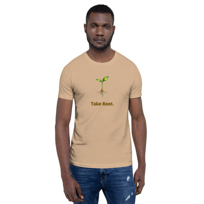 Take Root — Cyber Sage Tee (Seed Series) | Soft Natural — tan front view