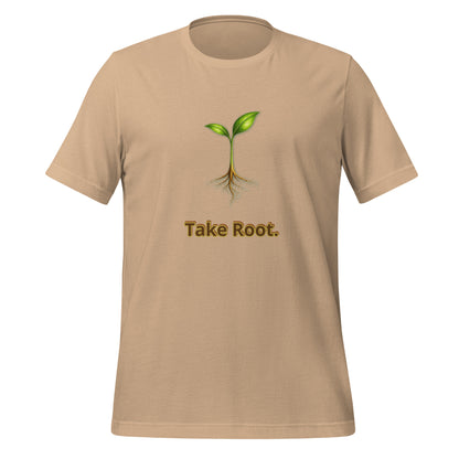 Take Root — Cyber Sage Tee (Seed Series) | Soft Natural — tan front view