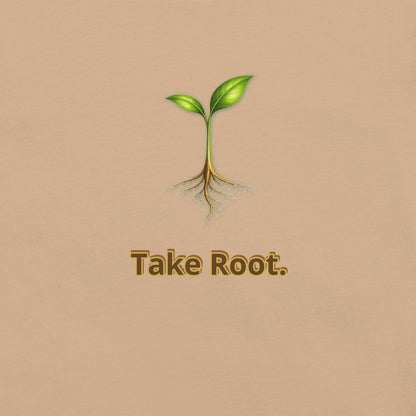 Take Root — Cyber Sage Tee (Seed Series) | Soft Natural — tan front view