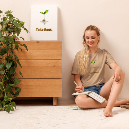Take Root — Cyber Sage Tee (Seed Series) | Soft Natural — tan front view