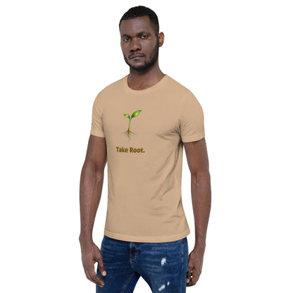 Take Root — Cyber Sage Tee (Seed Series) | Soft Natural — tan left-side view front view