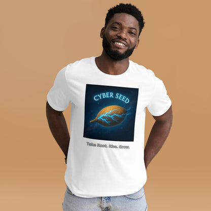 Cyber Seed Originals — Take Root. Rise. Grow. — white front view