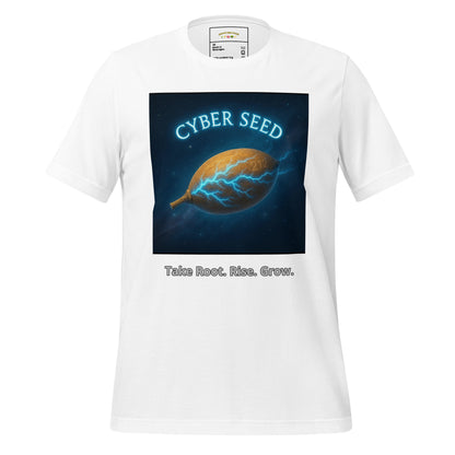 Cyber Seed Originals — Take Root. Rise. Grow. — white front view