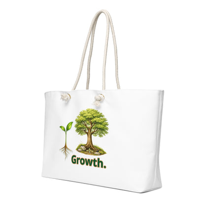 Growth — Weekender Bag — weekender bag white 24x13 left-side view front view