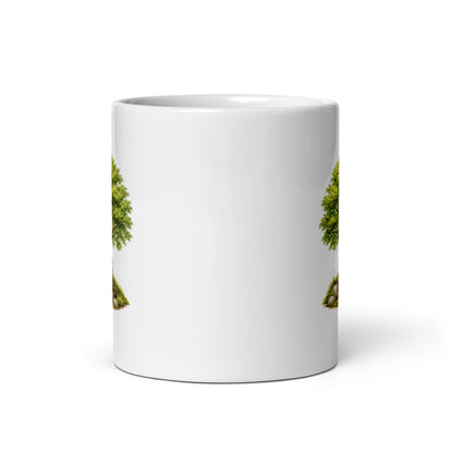 Grow Grove white glossy mug, 11 oz, front view