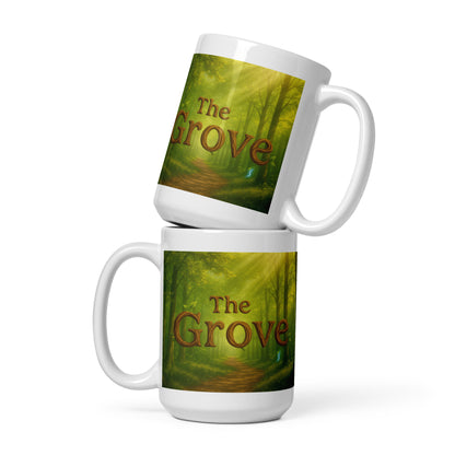 The Mug of the Grove - White and Glossy Edition — white 15 oz front view