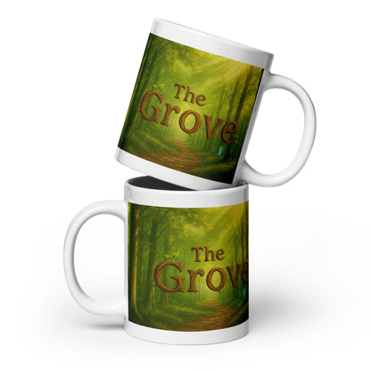 The Mug of the Grove - White and Glossy Edition — white 20 oz front view