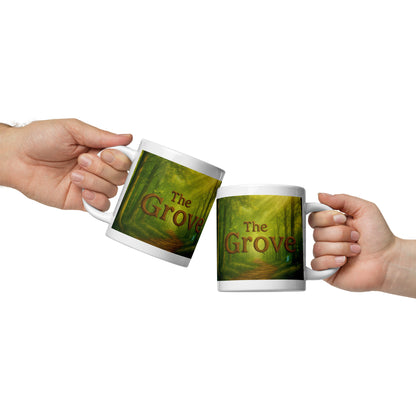 The Mug of the Grove - White and Glossy Edition — white 20 oz front view