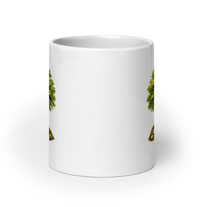 Grow Grove white glossy mug, 20 oz, front view
